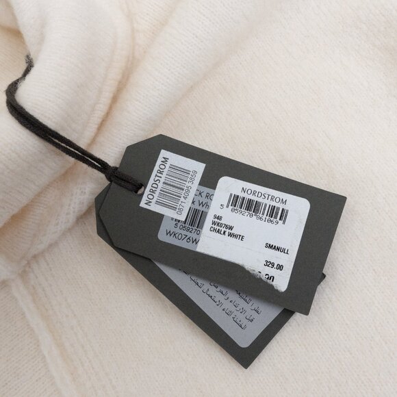 All Saints Lock Roll Neck Relaxed Fit Jumper Wool Yak Blend Soft Chalk White - Picture 14 of 14